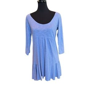 Lucky Brand Blue Dress Small 3/4 Sleeve Tiered Babydoll Casual New SZ S